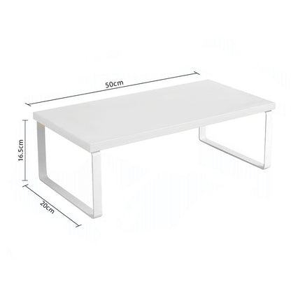 SOGA 2X 50cm White Computer Monitor Elevated Stand Desktop Support Station Rack • LUZ-Level005X2