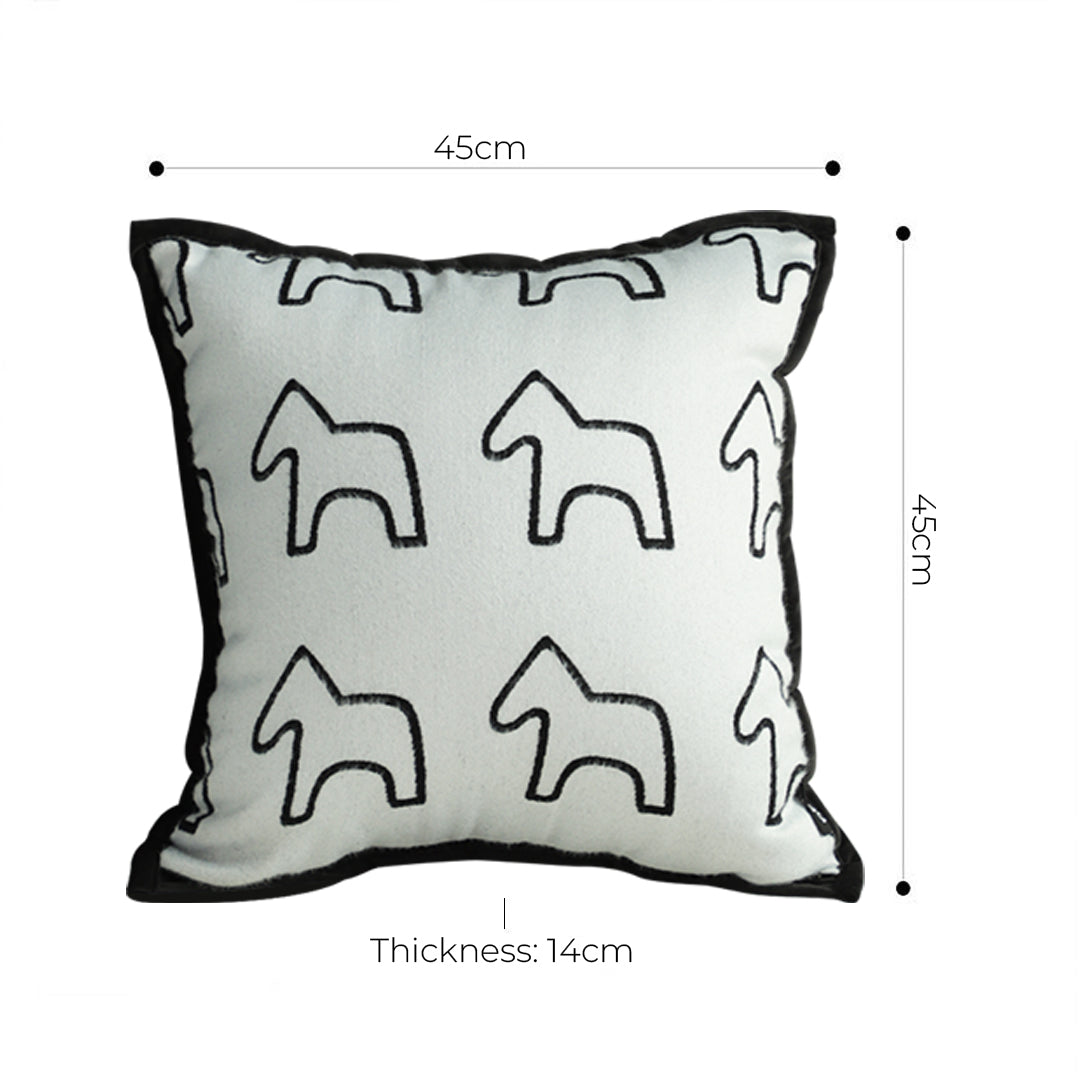 SOGA 45cm Throw Pillow White Teddy Fleece Square Pony Design Decorative Cushion for Living Room • LUZ-FrenchCushion291