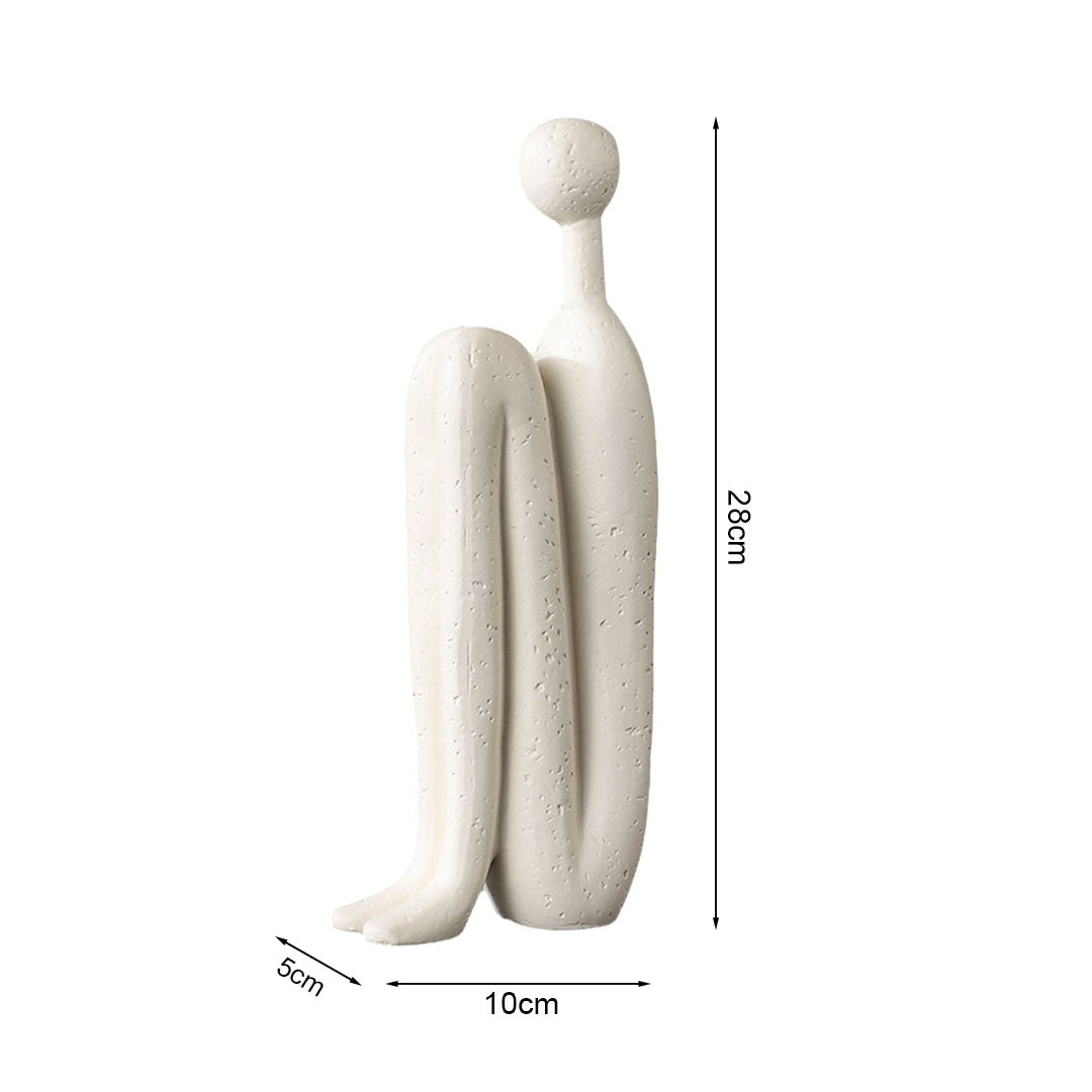 SOGA 2X 10x28cm Ornament Modern Stickman Art Sculpture Minimalist Resin Statue Round Head for Home Decor and Bookend • LUZ-Ornament2924X2