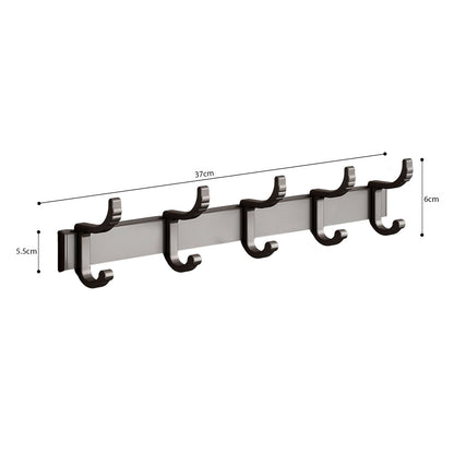 SOGA 37cm Wall Mounted Towel Rack Space-Saving Hanger Organiser with Durable Hooks LUZ-TAN1017