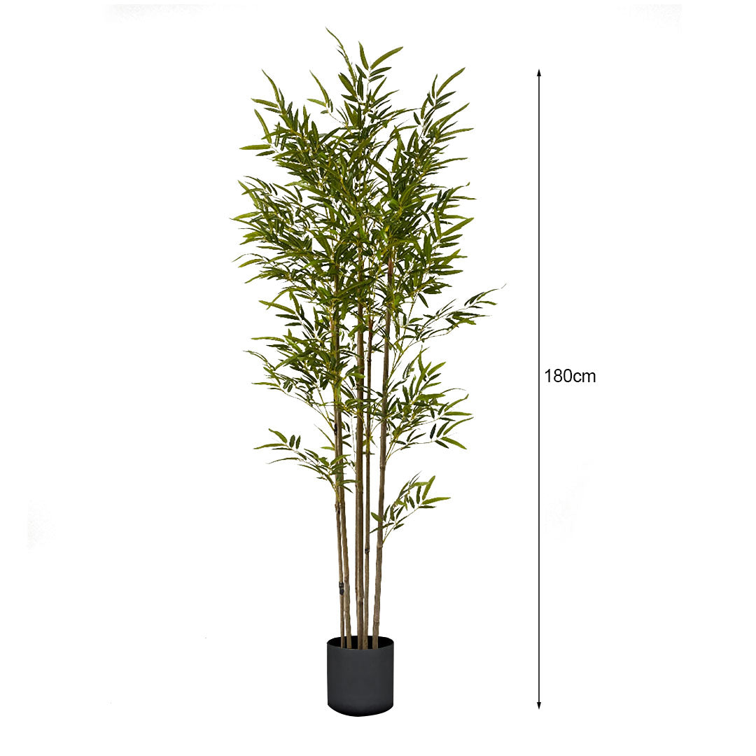 SOGA 180cm Lucky Bamboo Tree Bambusa Vulgaris Artificial Plant w/ 7 Branches Home Accent Decor • LUZ-APlantFHZ180