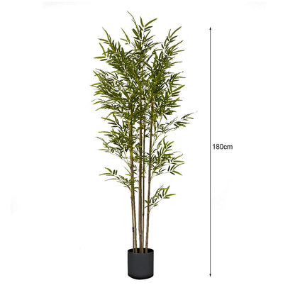 SOGA 180cm Lucky Bamboo Tree Bambusa Vulgaris Artificial Plant w/ 7 Branches Home Accent Decor • LUZ-APlantFHZ180