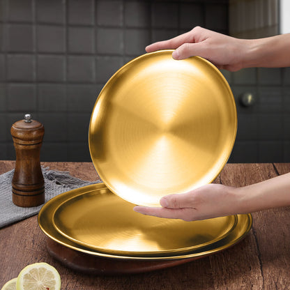 SOGA 14cm Premium Gold Grilling Plate  Durable, Heat Resistant Perfect for BBQs and Outdoor Cooking Kitchen Essential • LUZ-VICPlate57