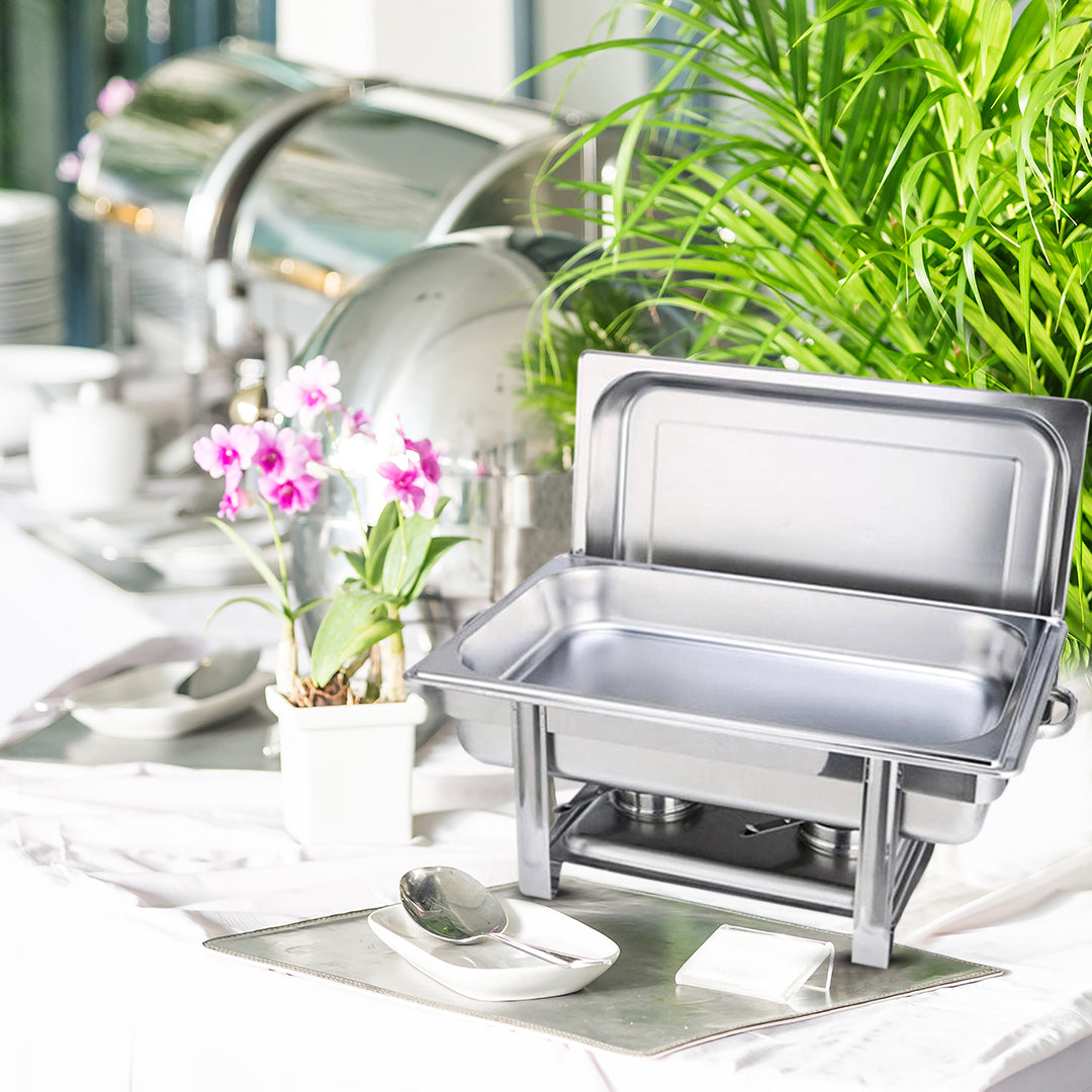 SOGA 4X Stainless Steel Chafing Single Tray Catering Dish Food Warmer • LUZ-ChafingDish56081X4