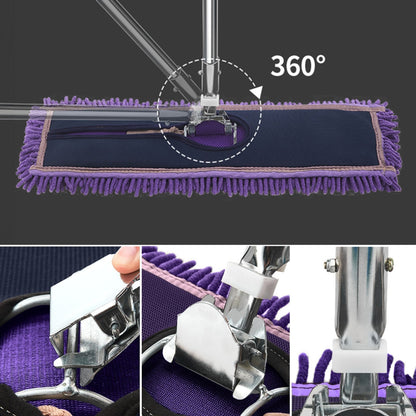 SOGA 90cm Purple Microfiber Flat Mop Floor Cleaning Pads Rotating Dust Remover • LUZ-MopCof90