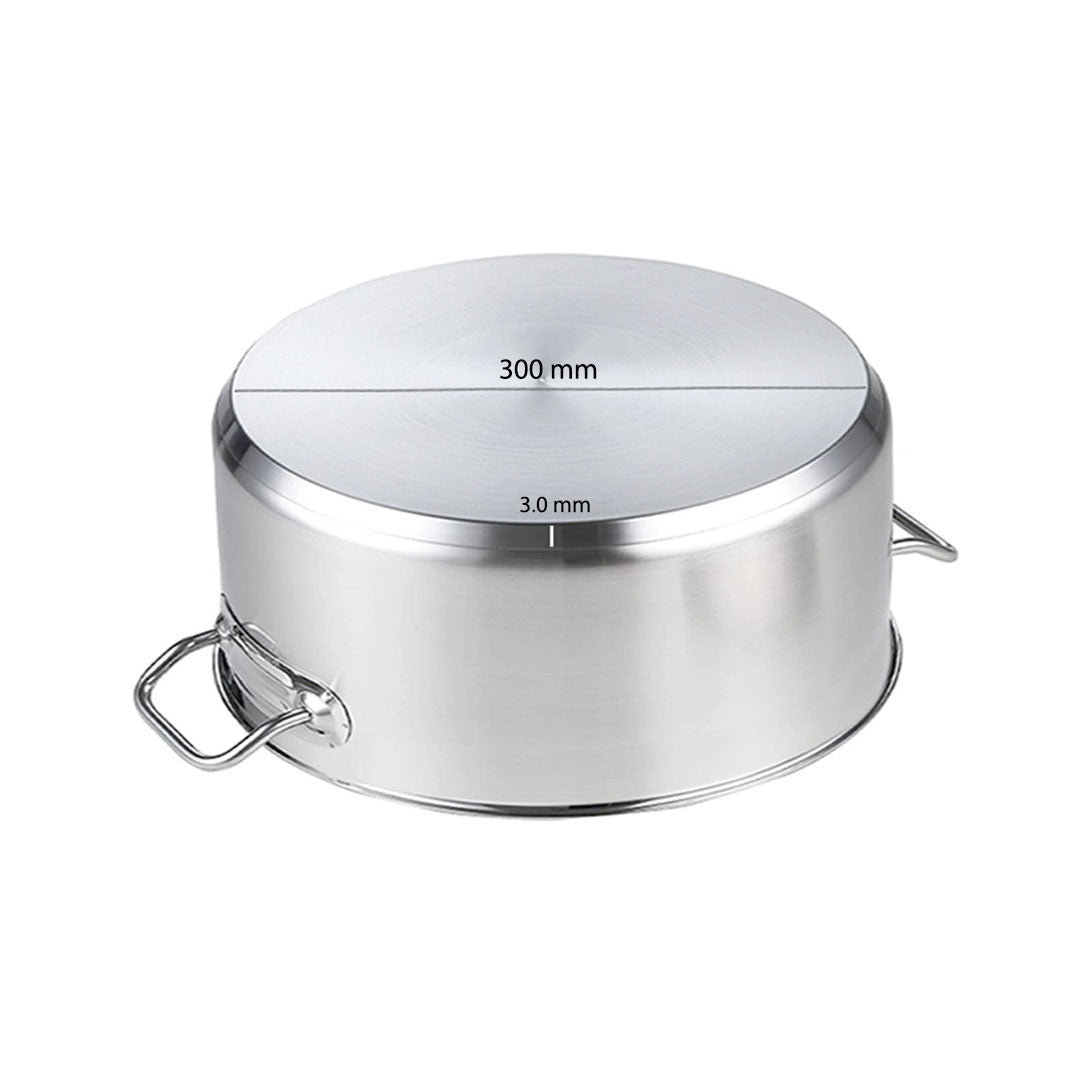 SOGA Stock Pot 14L Top Grade Thick Stainless Steel Stockpot 18/10 Without Lid • LUZ-StockPot14L-JPOT