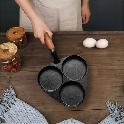 SOGA 3 Mold Cast Iron Breakfast Fried Egg Pancake Omelette Fry Pan • LUZ-ZPaiB4