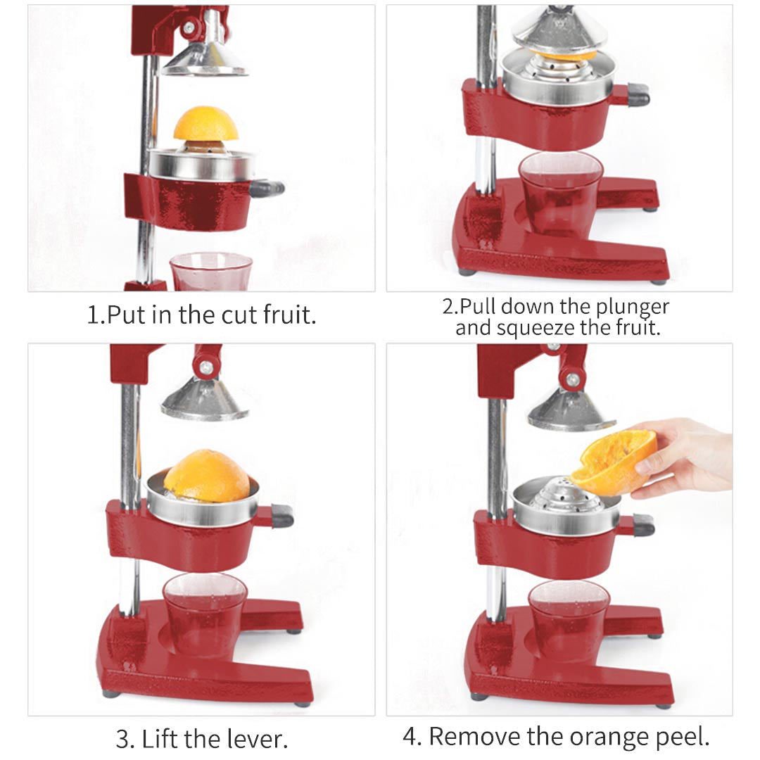 SOGA Commercial Manual Juicer Hand Press Juice Extractor Squeezer Orange Citrus Red • LUZ-JuicerManualRed