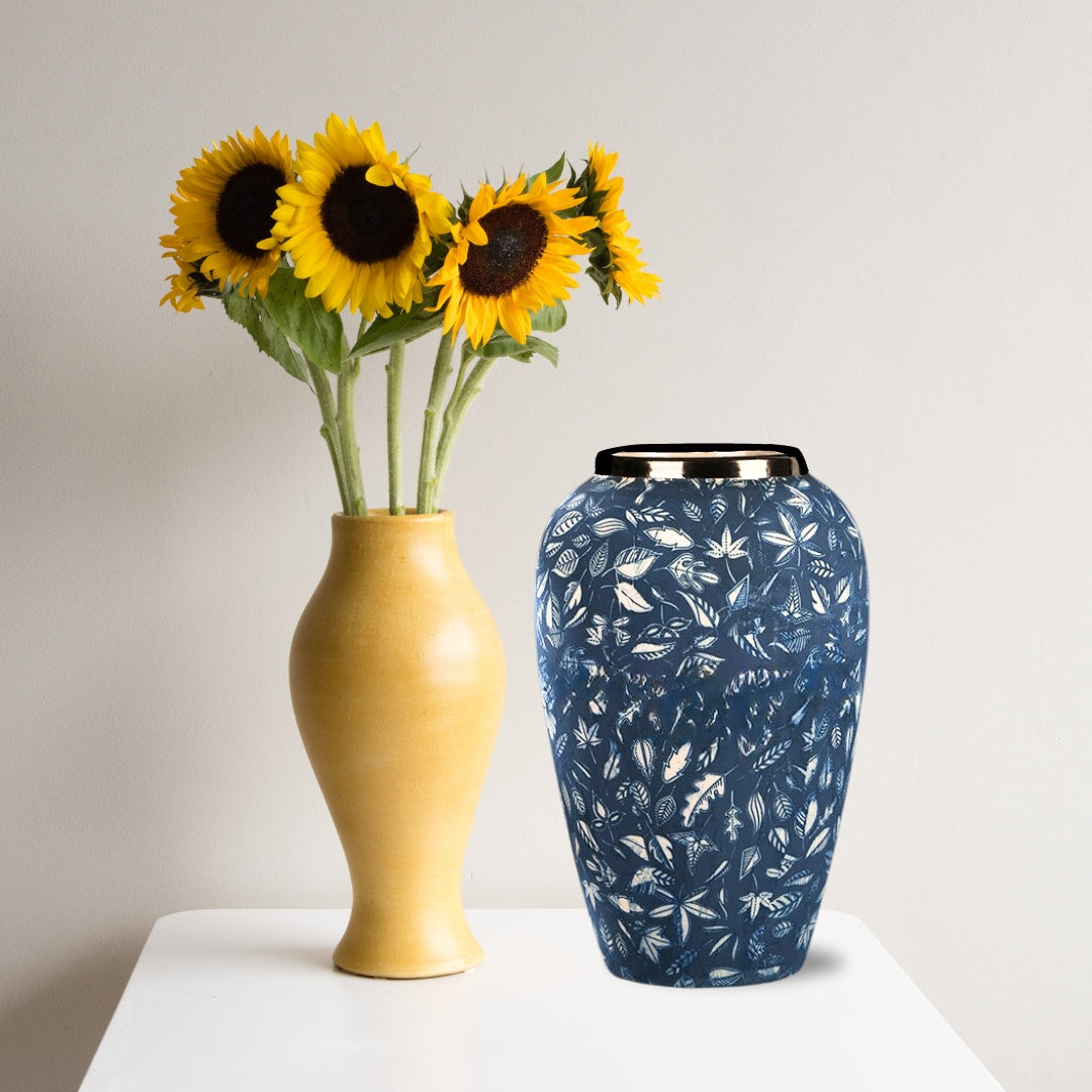 SOGA 30x19cm Blue Medium Ceramic Flower Vase Elegant Living Room Home Decor • LUZ-Vase802