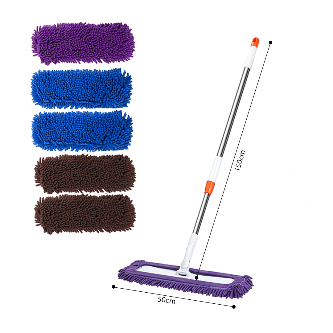 SOGA 60x12 Microfiber Flat Mop Floor Cleaning Pads Rotating Dust Remover 3 Color • LUZ-Mop3Co50