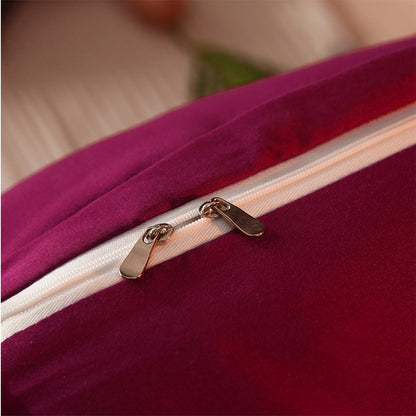 SOGA 4X 150cm Burgundy Princess Bed Pillow Headboard Backrest Bedside Tatami Sofa Cushion with Ruffle Lace Home Decor • LUZ-PillowSlk150BurgundyX4