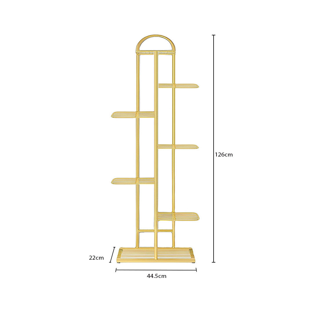 SOGA 2X 7 Tier 8 Pots Gold Metal Plant Stand Flowerpot Display Shelf Rack Indoor Home Office Decor • LUZ-FPotH15X2