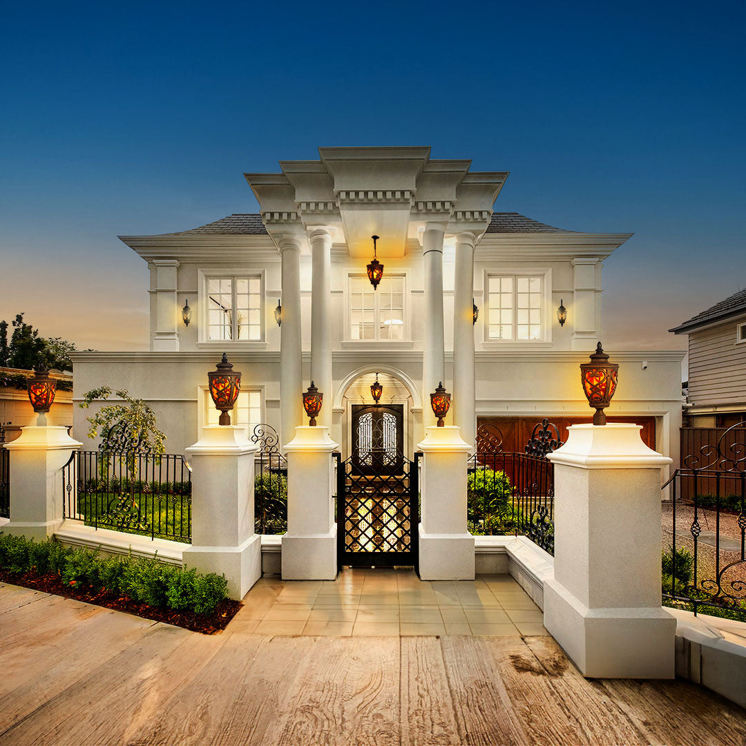 Vintage Lantern 2X 57cm Outdoor Antique Bronze Wall Sconce Classic Rustic Exterior Light Fixture • LUZ-Lamp301LgeX2