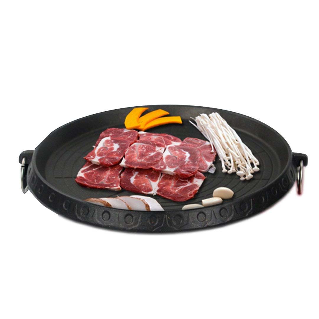 SOGA Portable Korean BBQ Butane Gas Stove Stone Grill Plate Non Stick Coated Round • LUZ-StoneBBQPlateRound
