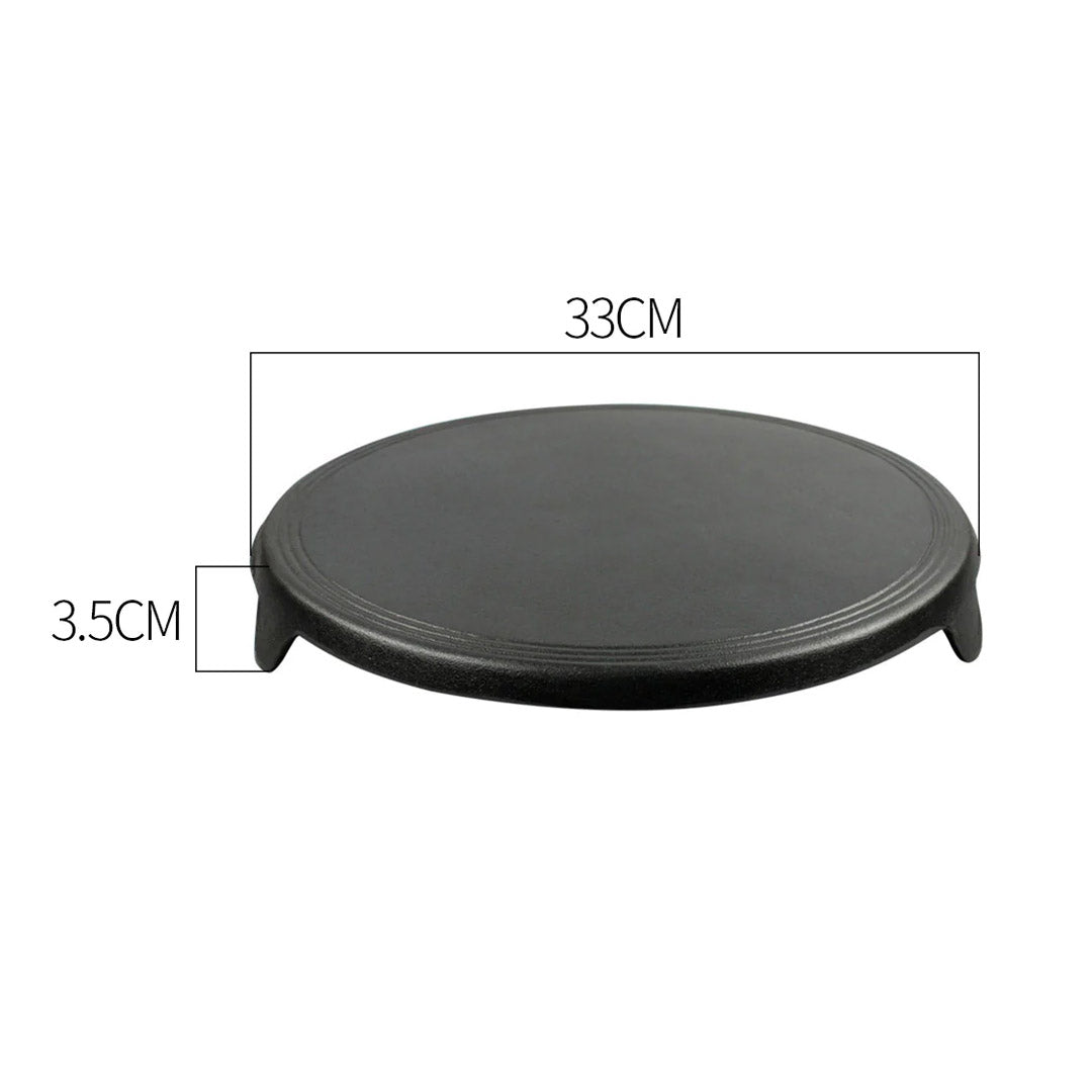 SOGA 33CM Reversible Round Cast Iron Crepes Pan Baking Cookie Pancake Pizza Bakeware • LUZ-ZPai052A