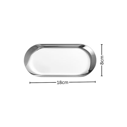 SOGA Silver Nordic Oval Plate Set Small Medium, and Large for 3 Pieces Kitchen Essentials • LUZ-VICPlate50