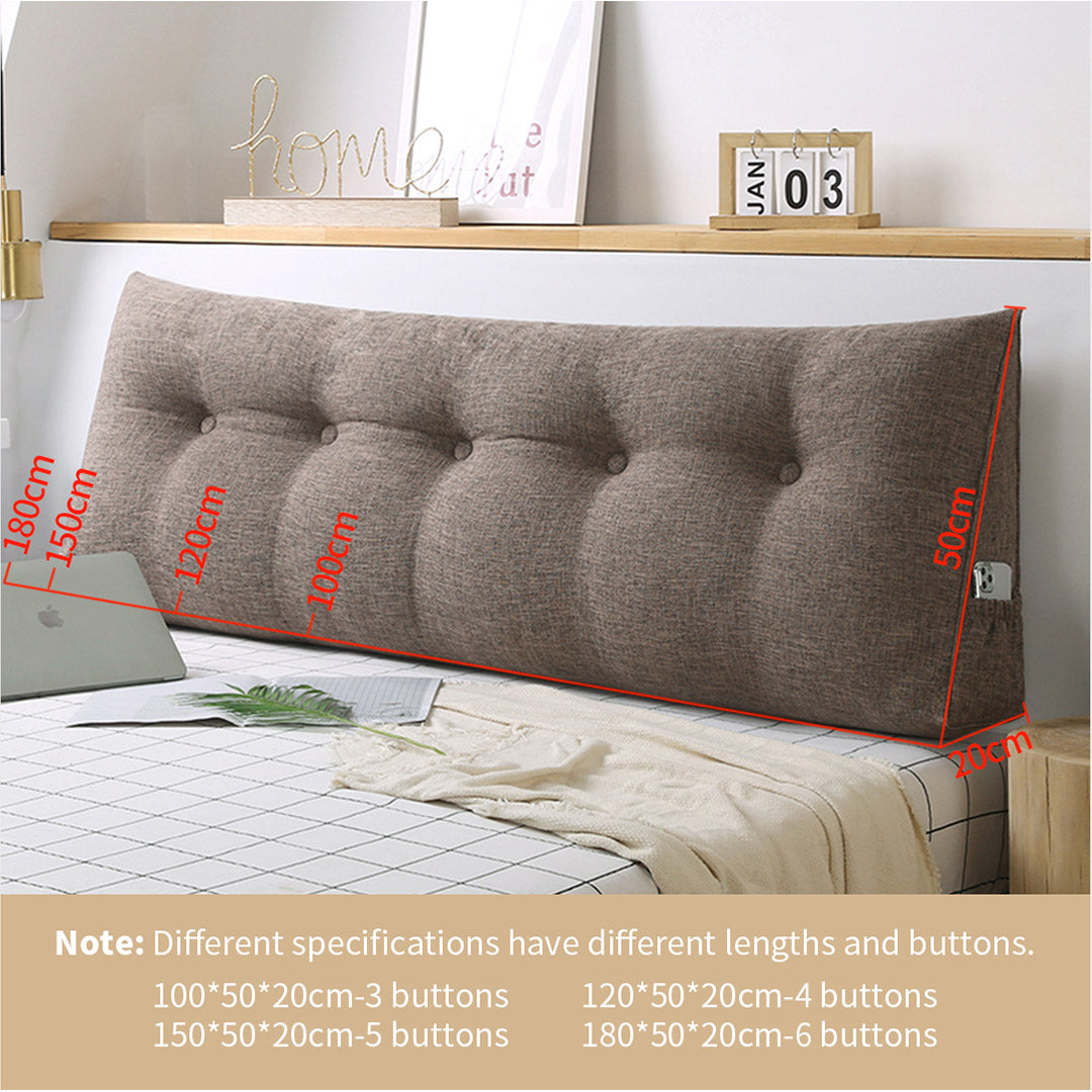 SOGA 150cm Coffee Triangular Wedge Bed Pillow Headboard Backrest Bedside Tatami Cushion Home Decor • LUZ-PillowFab150Coffee