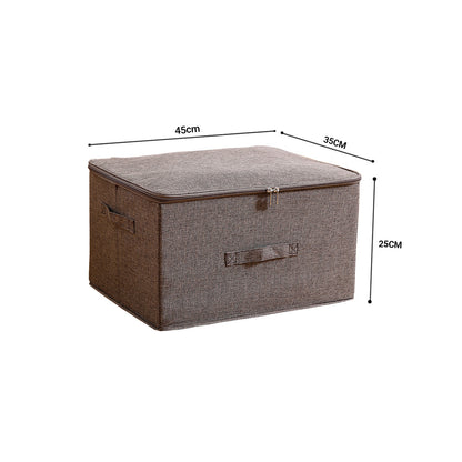 SOGA Coffee Large Portable Double Zipper Storage Box Moisture Proof Clothes Basket Foldable Home Organiser • LUZ-SBox026