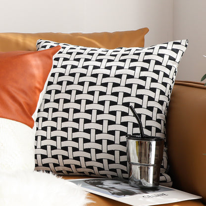 SOGA 50cm Black & White Pattern Throw Pillow Thick Comfort Pro Polyester Fiber Cotton for Home Decor • LUZ-FrenchCushion340
