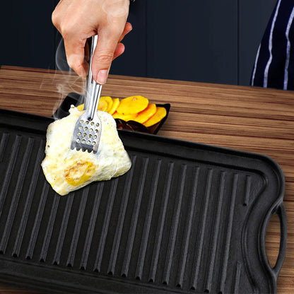 SOGA 2X 50.8cm Cast Iron Ridged Griddle Hot Plate Grill Pan BBQ Stovetop • LUZ-ZPai009X2