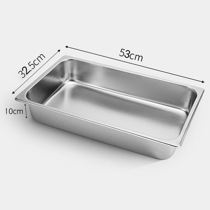 SOGA Gastronorm GN Pan Full Size 1/1 GN Pan 10cm Deep Stainless Steel Tray • LUZ-GastronormPans5404X1