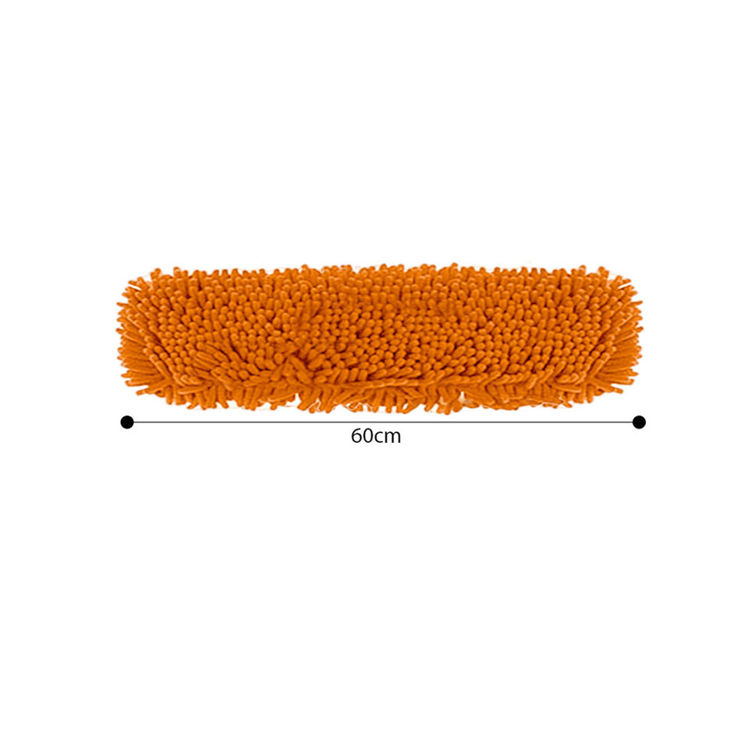 SOGA 60x12 Orange Microfiber Flat Mop Floor Cleaning Pads Rotating Dust Remover • LUZ-MopHead60cm