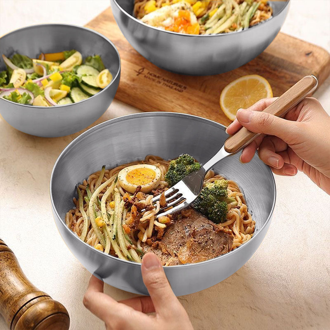 SOGA 20cm Elegant Silver Salad Bowl with Model 201 A Versatile Kitchen Essential • LUZ-VICSoupPot40