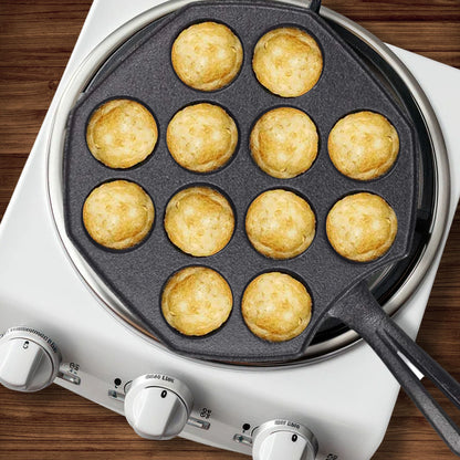 SOGA 18CM Cast Iron Takoyaki Fry Pan Octopus Balls Maker 12 Hole Cavities Grill Mold • LUZ-ZPaiB2