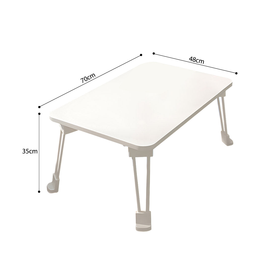 SOGA White Portable Bed Table Adjustable Folding Mini Desk With Cup-Holder Home Decor • LUZ-BedTableM665