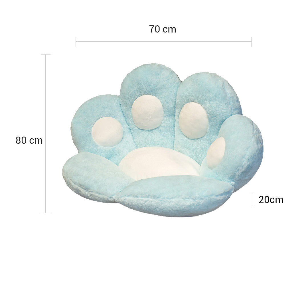 SOGA 2X Blue Paw Shape Cushion Warm Lazy Sofa Decorative Pillow Backseat Plush Mat Home Decor • LUZ-SCushion018X2