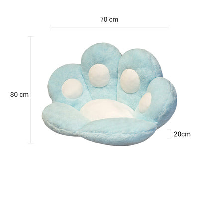 SOGA 2X Blue Paw Shape Cushion Warm Lazy Sofa Decorative Pillow Backseat Plush Mat Home Decor • LUZ-SCushion018X2