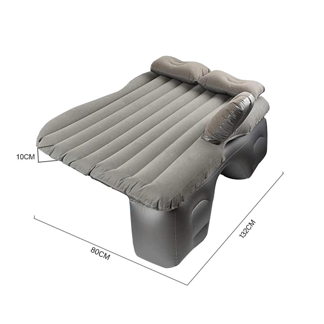 SOGA 2X Grey Stripe Inflatable Car Mattress Portable Camping Rest Air Bed Travel Compact Sleeping Kit Essentials • LUZ-CarMat002X2