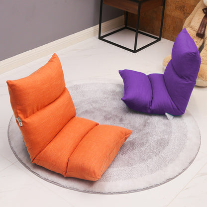 SOGA Lounge Floor Recliner Adjustable Lazy Sofa Bed Folding Game Chair Purple • LUZ-LoungeFabricPurple