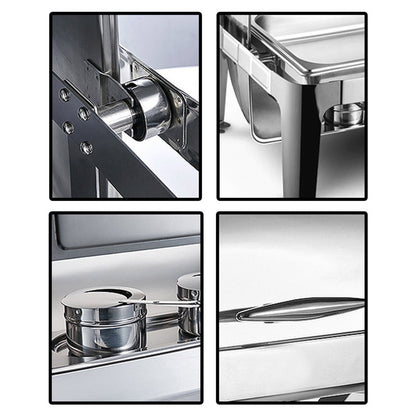 SOGA 6.5L Stainless Steel Double Soup Tureen Bowl Station Roll Top Buffet Chafing Dish Catering Chafer Food Warmer Server • LUZ-ChafingDishV3B1