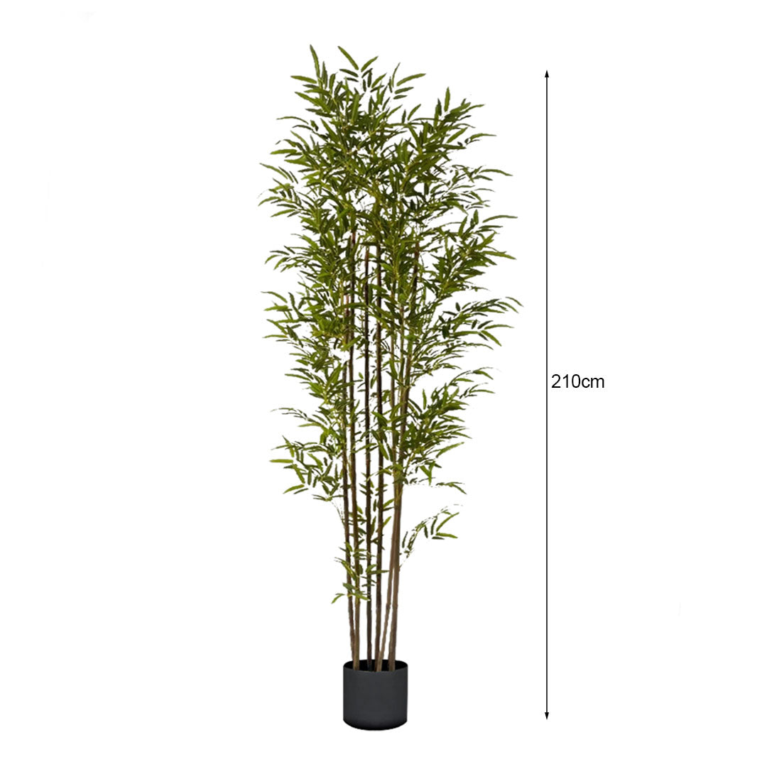 SOGA 210cm Lucky Bamboo Tree Bambusa Vulgaris Artificial Plant w/ 7 Branches Home Accent Decor • LUZ-APlantFHZ210