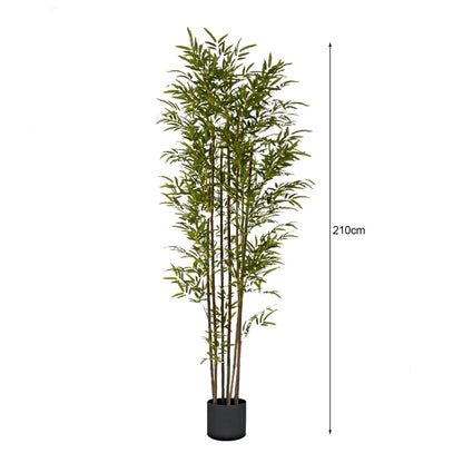 SOGA 210cm Lucky Bamboo Tree Bambusa Vulgaris Artificial Plant w/ 7 Branches Home Accent Decor • LUZ-APlantFHZ210