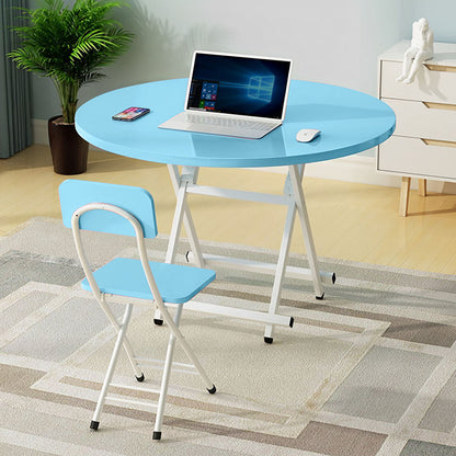 SOGA Blue Dining Table Portable Round Surface Space Saving Folding Desk Home Decor • LUZ-TableRD724