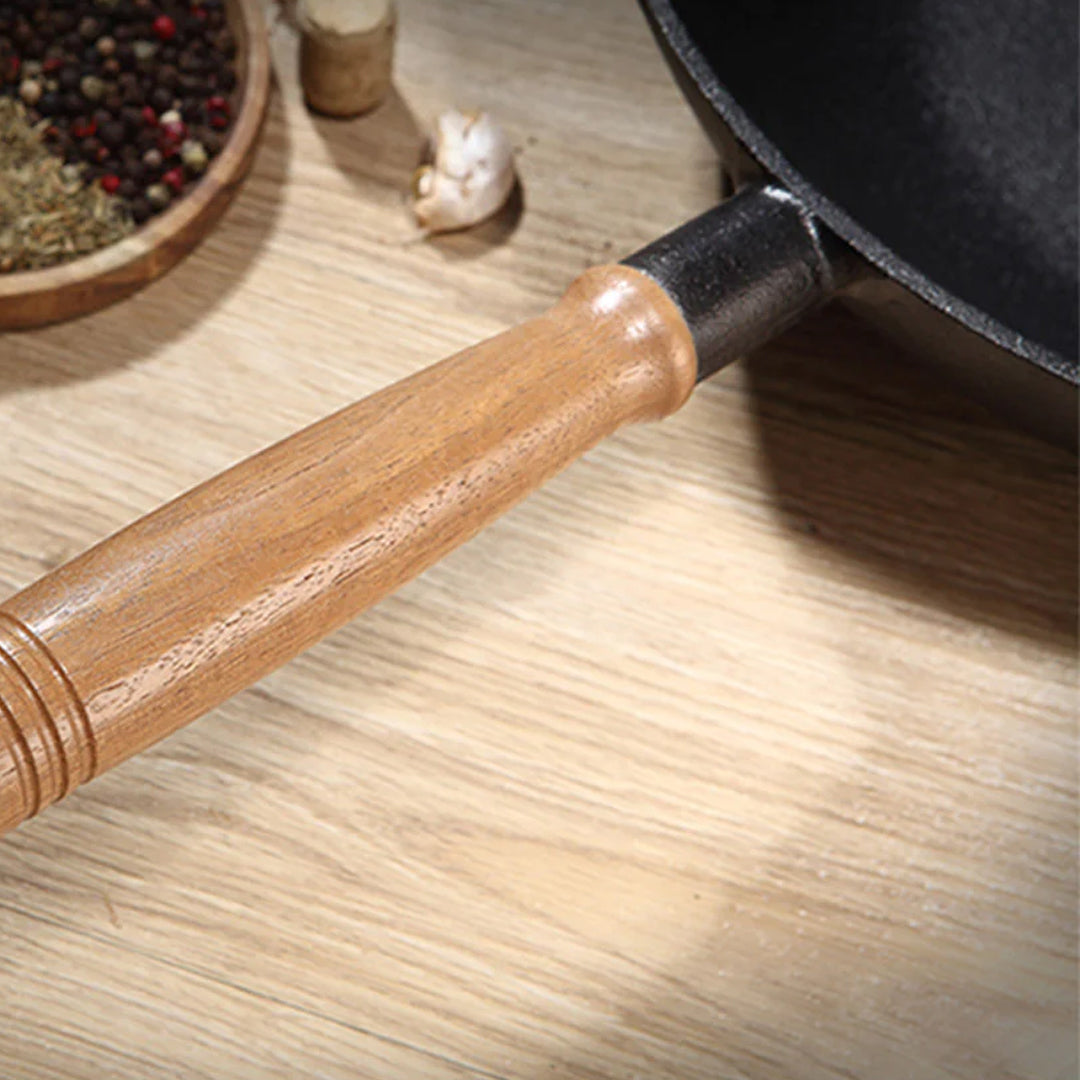 SOGA 31cm Commercial Cast Iron Wok FryPan Fry Pan • LUZ-ZPai012