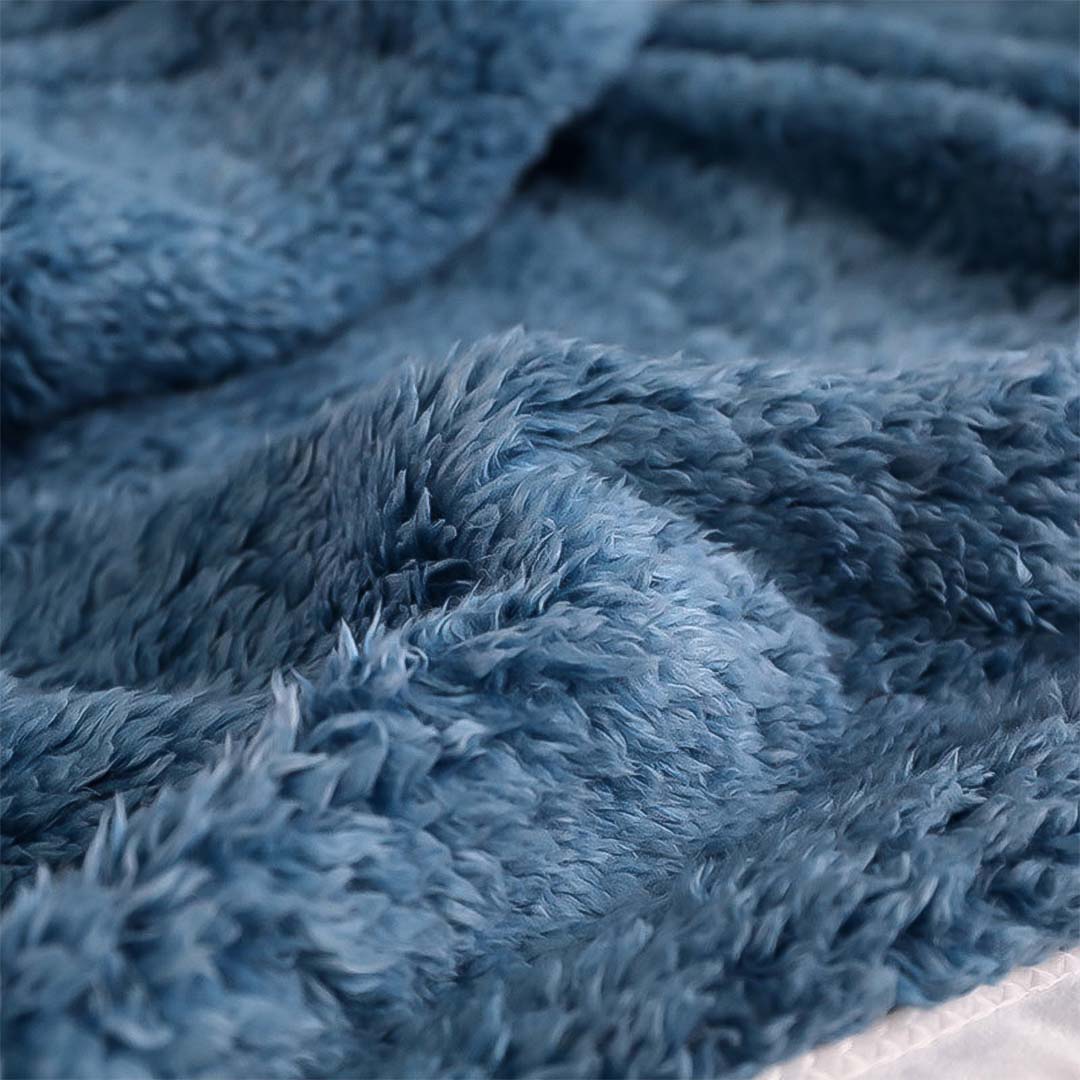 SOGA 2X Throw Blanket Warm Cozy Double Sided Thick Flannel Coverlet Fleece Bed Sofa Comforter Dark Blue • LUZ-Blanket310X2