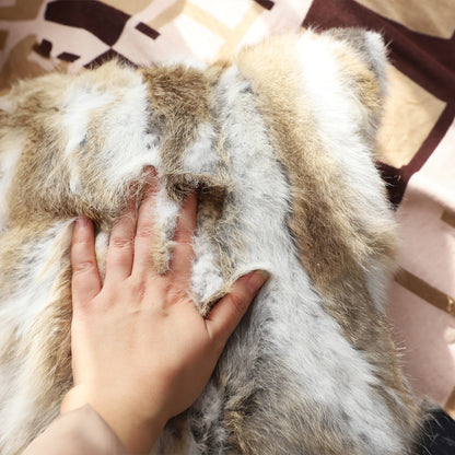 SOGA 2X 45cm Throw Pillow Coffee Rabbit Fur Square Warm Cozy Decorative Cushion Home Decor • LUZ-FrenchCushion310X2