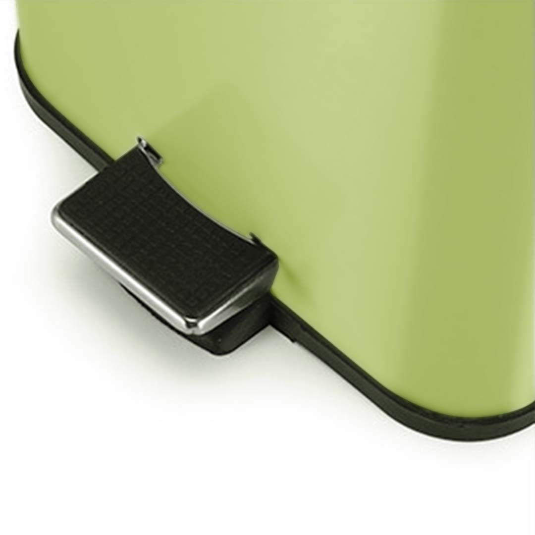 SOGA Foot Pedal Stainless Steel Rubbish Recycling Garbage Waste Trash Bin Square 12L Green • LUZ-RubbishBinSquare12LGreen