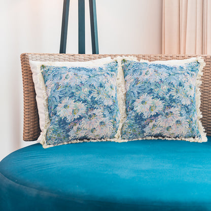 SOGA 50cm Oil Painting Shabby Chic Style Handmade Full Floral Needlepoint Throw Pillow • LUZ-FrenchCushion208