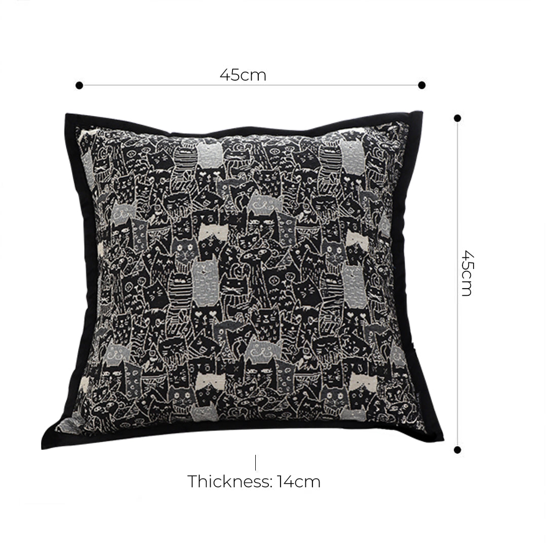 SOGA 2X 45cm Throw Pillow Black Cat Paradise Wide Border Decorative Cushion for Living Room • LUZ-FrenchCushion293X2