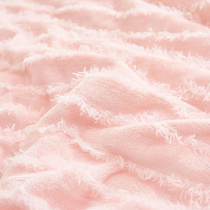 SOGA Throw Blanket Warm Cozy Double Sided Thick Flannel Coverlet Fleece Bed Sofa Comforter Pink • LUZ-Blanket309