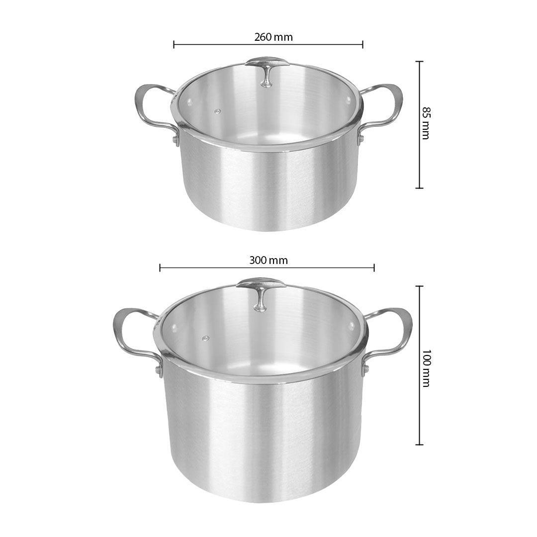 SOGA Stainless Steel 26cm 30cm Casserole With Lid Induction Cookware • LUZ-CasseroleSS4225-4227