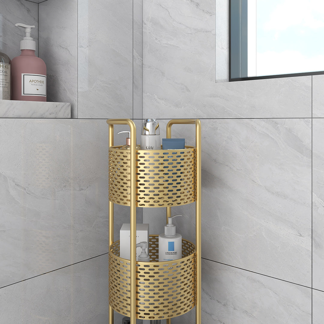 SOGA 3 Tier Bathroom Shelf Multifunctional Storage Display Rack Organiser with wheels • LUZ-FPotZWJ25