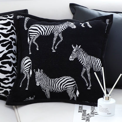 SOGA 2X 45cm Black Light Luxury Zebra Cushion Decorative Square Pillow Living Room Home Decor LUZ-FrenchCushion290X2