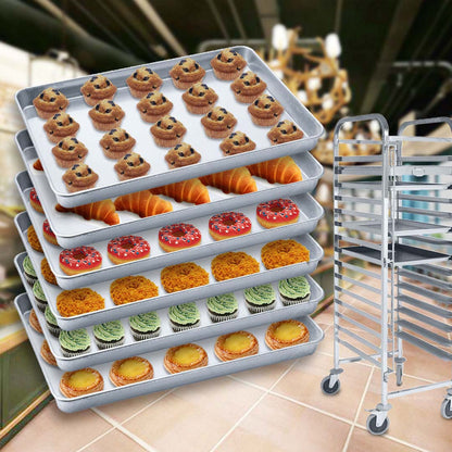 SOGA 6X Aluminium Oven Baking Pan Cooking Tray for Bakers Gastronorm 60*40*5cm • LUZ-GastronormPlate6040X6