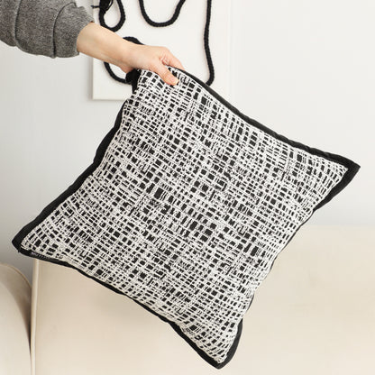 SOGA 2X 45cm Vintage Leopard Print Sofa Black & White Grid Wide Edge Square Throw Pillow • LUZ-FrenchCushion251X2