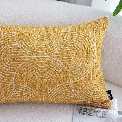 SOGA 35cm Mustard Yellow Throw Pillow Geometric Indoor and Outdoor Corded for Home Decor • LUZ-FrenchCushion322